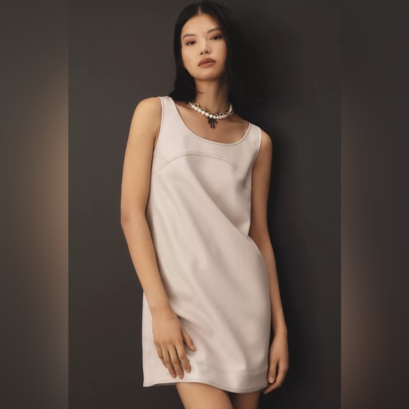 NWT! Anthro Pilcro Faux-Leather Scoop-Neck Shift Mini Dress - Multiple Sizes 🧸 - Picture 1 of 10